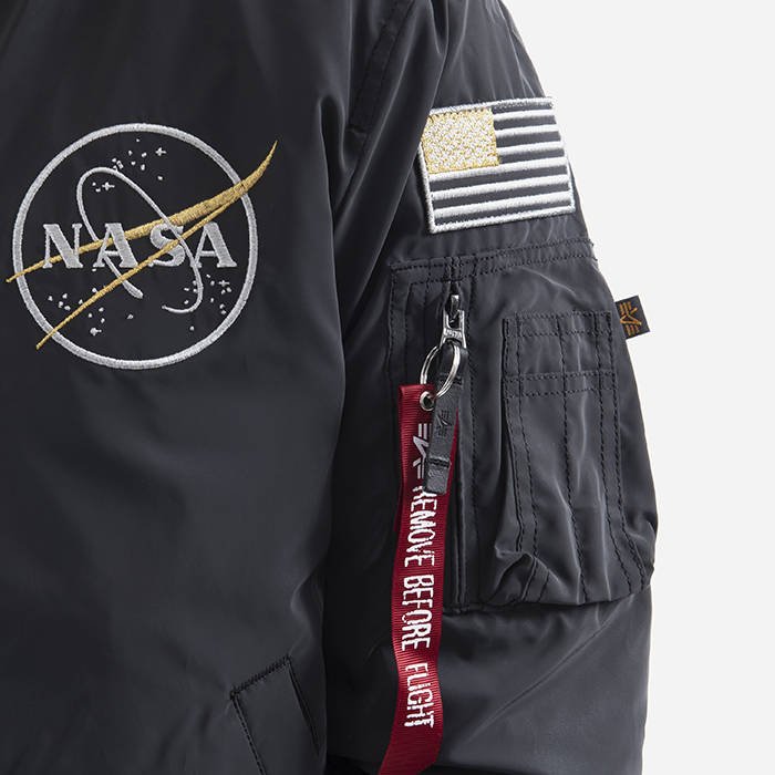 ALPHA INDUSTRIES Bunda MA-1 NASA Reflective - čierna (128112/03)