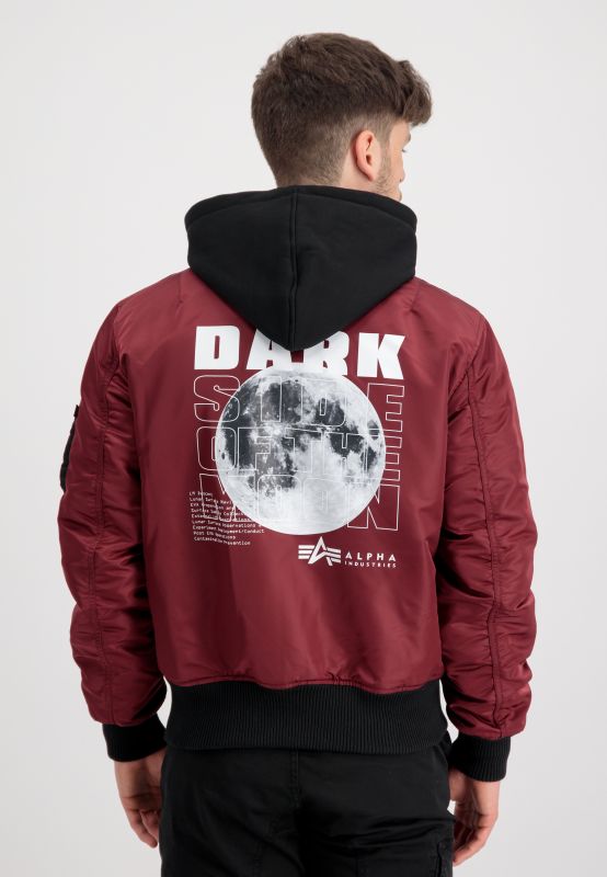 ALPHA INDUSTRIES Bunda MA-1 VF Hood Dark Side - burgundy (108108/184)