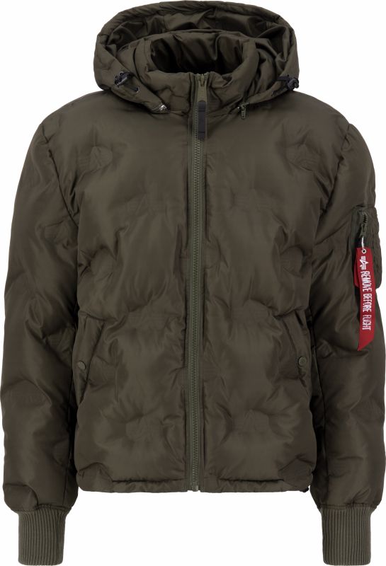 ALPHA INDUSTRIES Bunda Hooded Logo Puffer - dark olive (108107/142)