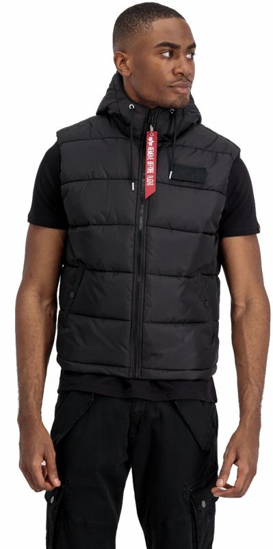 ALPHA INDUSTRIES Bunda Hooded Puffer Vest FD - čierna (118110/03)