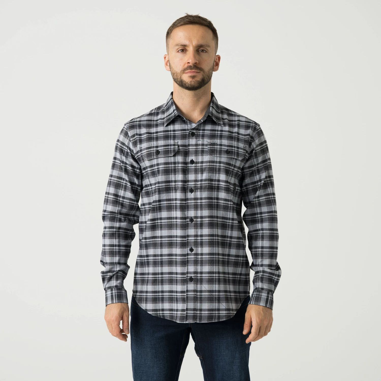 HELIKON Blúza GreyMan Shirt - old-school grey plaid (KO-GMN-PN-2J)