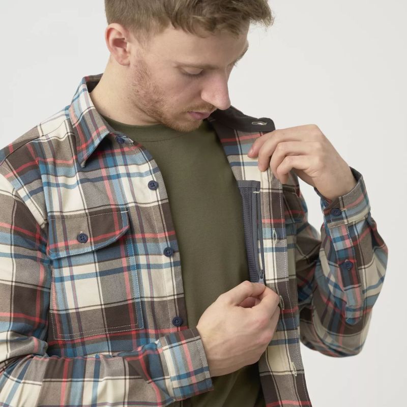 HELIKON Blúza GreyMan Shirt - true grey checkered (KO-GMN-NS-PW)