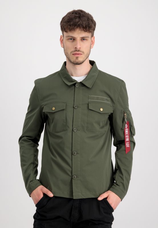 ALPHA INDUSTRIES Blúza Alpha Overshirt - dark olive (108123/142)