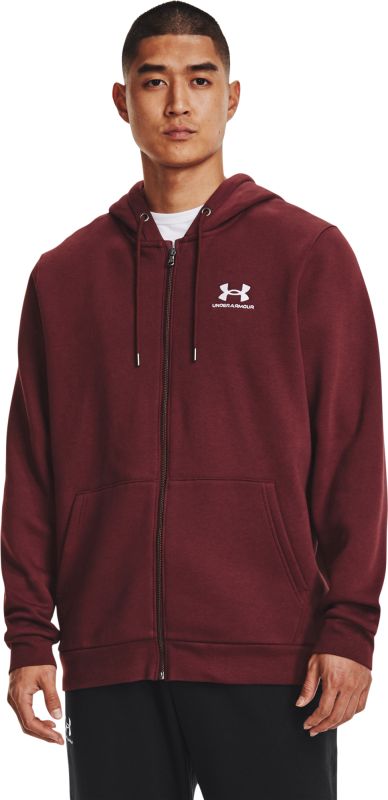 UNDER ARMOUR Mikina Essential Fleece FZ Hood - červená (1373881-690)