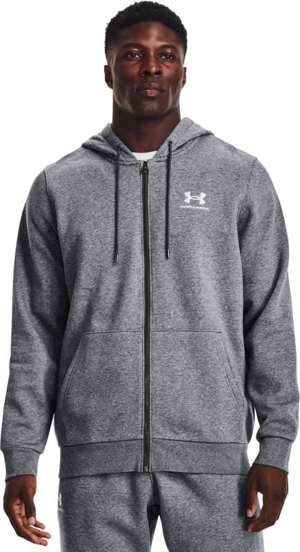 UNDER ARMOUR Mikina Essential Fleece FZ Hood - šedá (1373881-012)