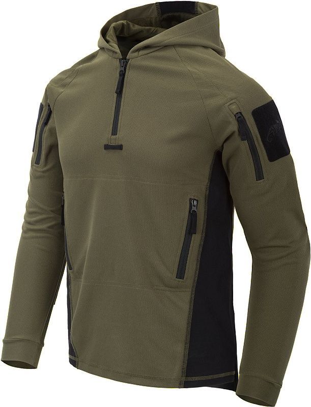 HELIKON Mikina s kapucňou RANGE HOODIE - TopCool - olivová / čierna (BL-BRH-TC-0201A)