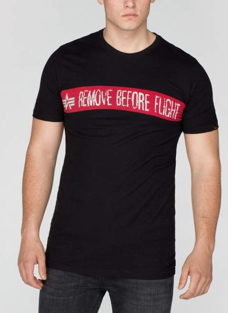 ALPHA INDUSTRIES Tričko Remove Before Flight - čierne (166507/03)