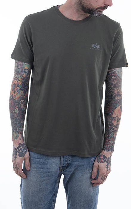 ALPHA INDUSTRIES Tričko BASIC T Small Logo Refl Print - dark olive (188505RP/142)