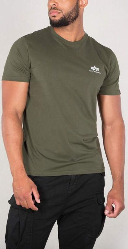 ALPHA INDUSTRIES Tričko BASIC T Small Logo - dark olive (188505/142)