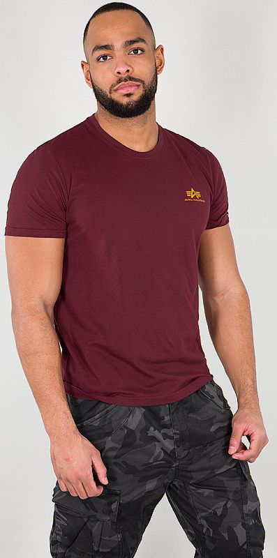 ALPHA INDUSTRIES Tričko BASIC T Small Logo - burgundy (188505/184)