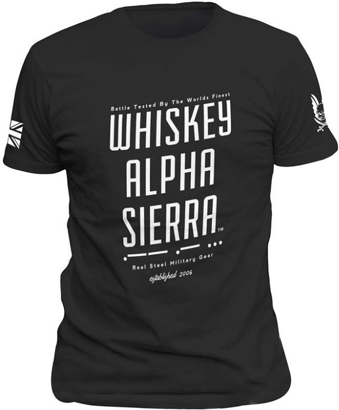 WARRIOR Tričko Whiskey Alpha Sierra - čierne (W-EO-TSHIRT-WAS-BLK)