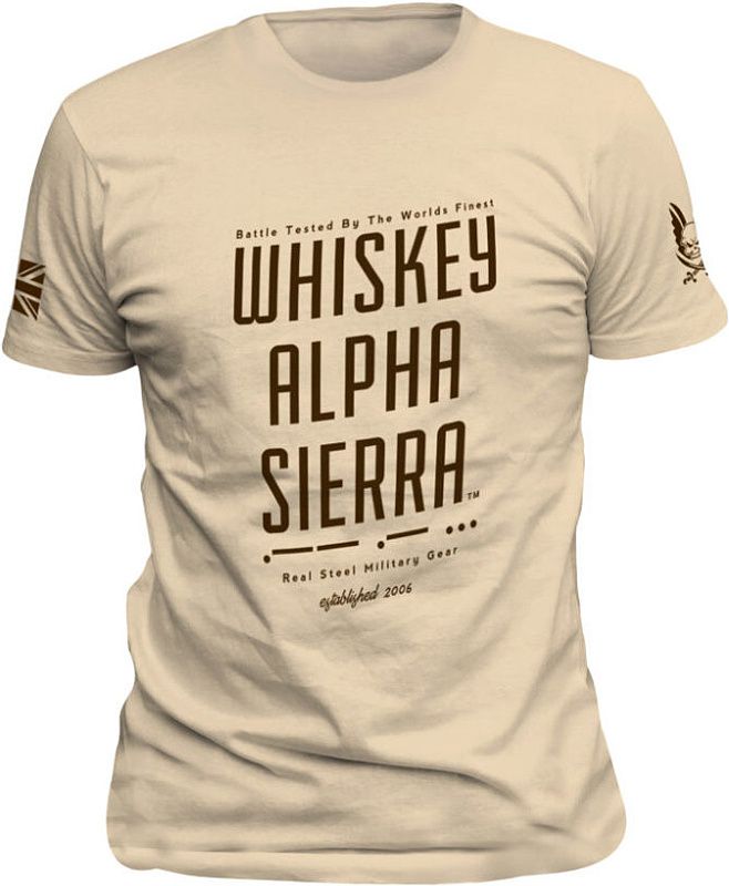 WARRIOR Tričko Whiskey Alpha Sierra - coyote (W-EO-TSHIRT-WAS-CT)