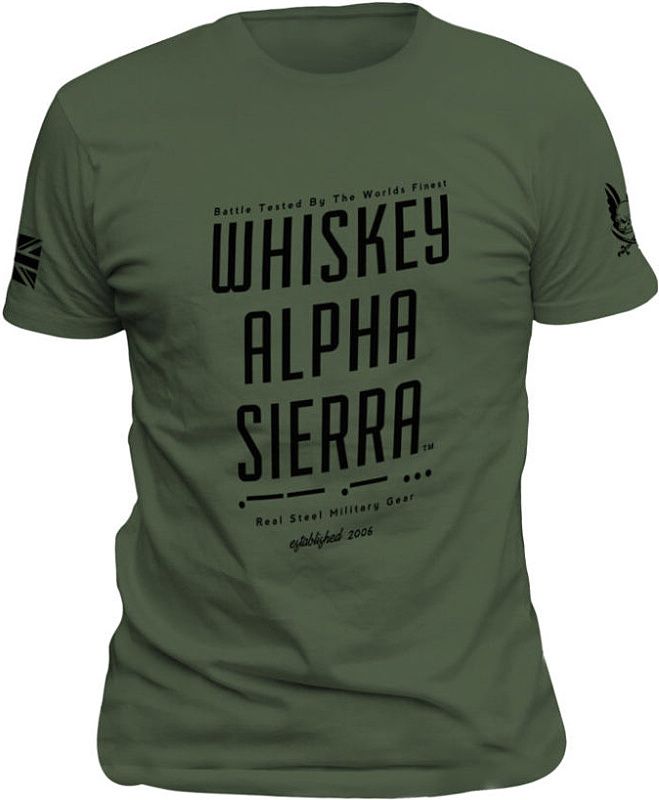 WARRIOR Tričko Whiskey Alpha Sierra - olive drab (W-EO-TSHIRT-WAS-OD)