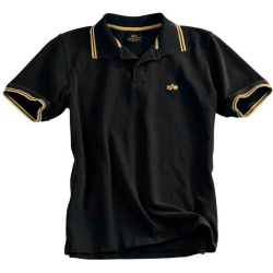 ALPHA INDUSTRIES tričko Twin Stripe Polo II, čierne/žlté, 166602/214