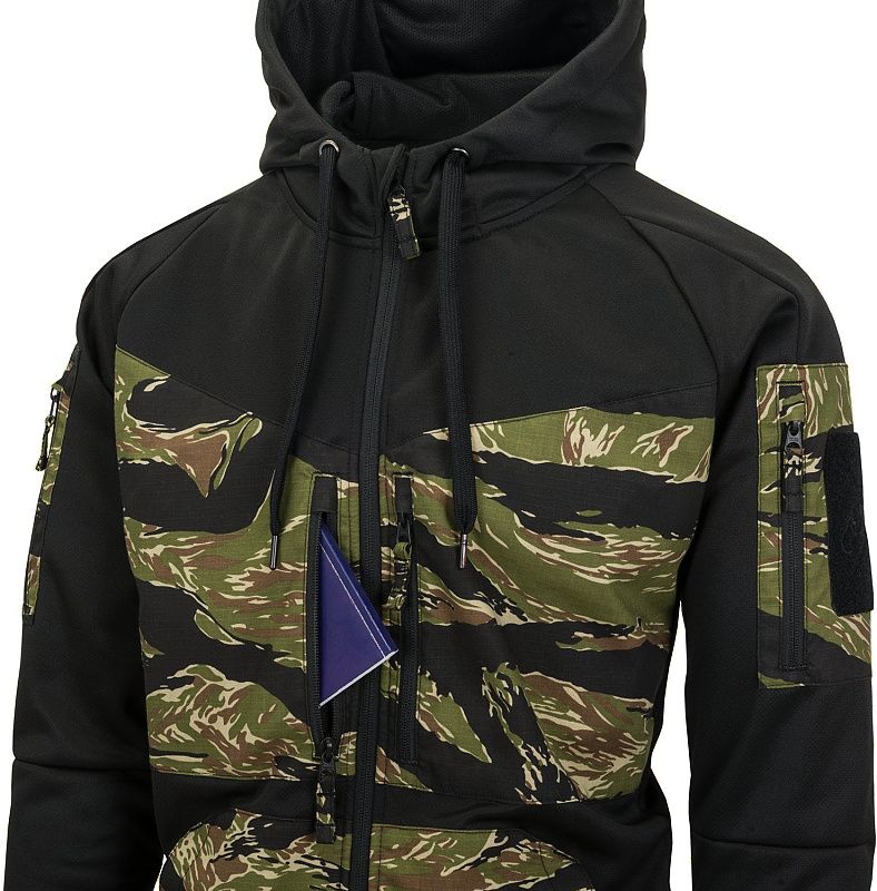 HELIKON Mikina s kapucňou ROGUE - čierna / tiger stripe (BL-RHF-PO-0162A)