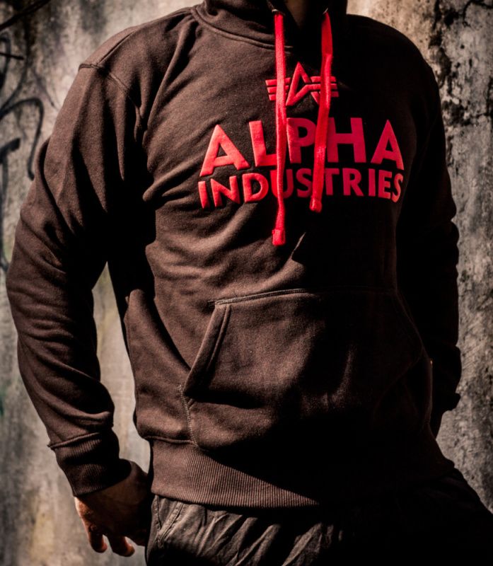 ALPHA INDUSTRIES Mikina Foam Print Hoody - čierna (143302/03)