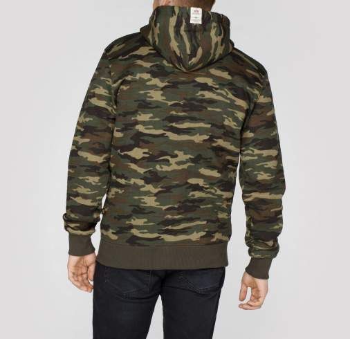 ALPHA INDUSTRIES Mikina Foam Print Hoody - woodland camo (143302/12)