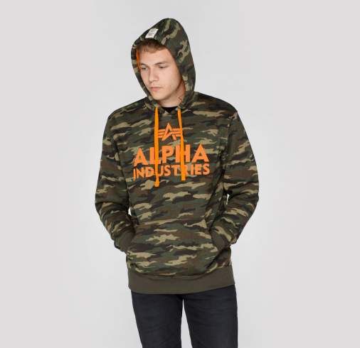 ALPHA INDUSTRIES Mikina Foam Print Hoody - woodland camo (143302/12)