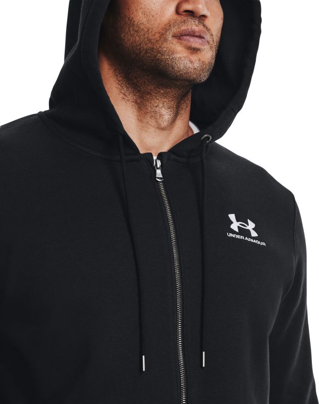 UNDER ARMOUR Mikina Essential Fleece FZ Hood - čierna (1373881-001)