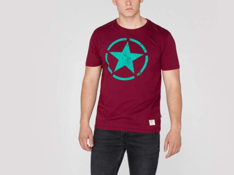 ALPHA INDUSTRIES Tričko STAR T - burgundy (121513/184)