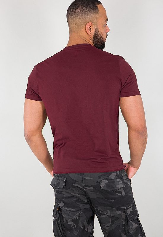 ALPHA IND. Tričko BASIC T Small Logo - burgundy (188505/184) | Muničák