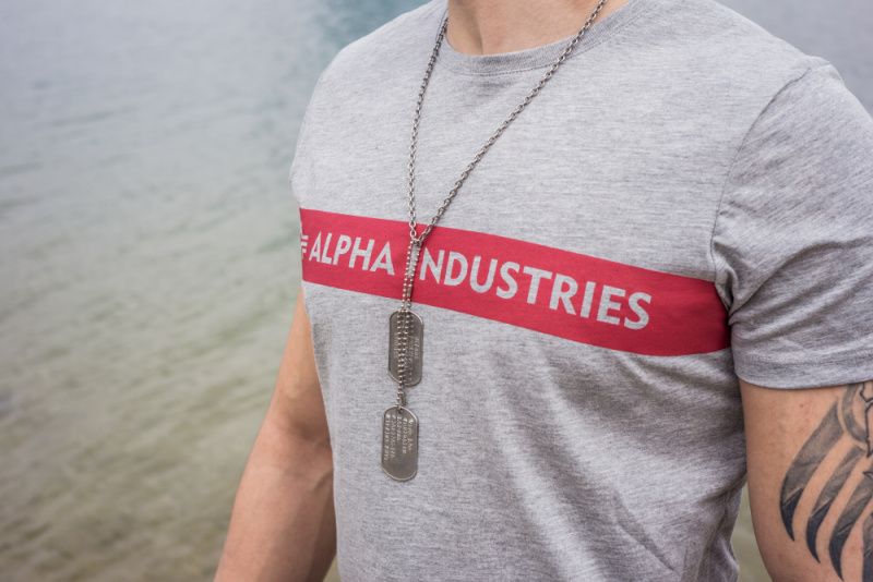 ALPHA INDUSTRIES Tričko Remove Before Flight - šedé (166507/17)