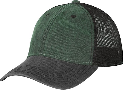 HELIKON Baseball šiltovka Plain Trucker Cap Washed - dark green / black C (CZ-PTC-CW-1F1CC)