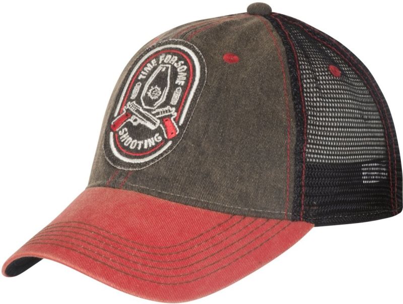 HELIKON Baseball šiltovka Shooting Time Trucker Cap Dirty Washed - čierna / červená (CZ-STT-DW-0T0VC)