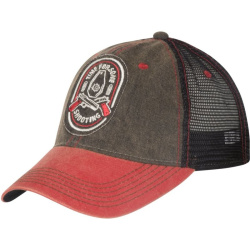 HELIKON Baseball šiltovka Shooting Time Trucker Cap Dirty Washed - black / red C (CZ-STT-DW-0T0VC)