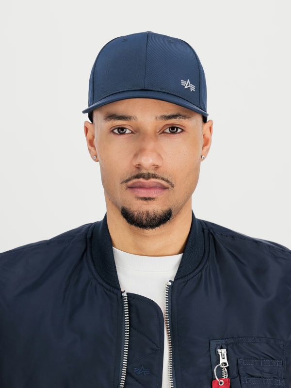 ALPHA INDUSTRIES Šiltovka Metal Label - rep blue / chrome (156905/376)