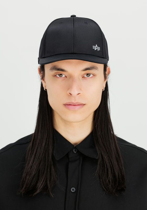 ALPHA INDUSTRIES Šiltovka Metal Label - black / metalsilver (156905/530)