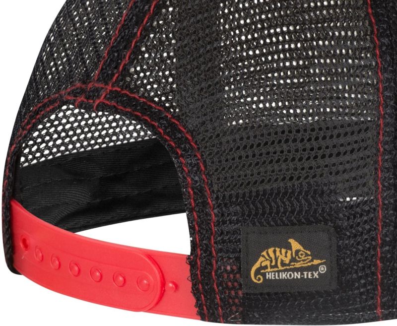 HELIKON Baseball šiltovka Shooting Time Trucker Cap Dirty Washed - čierna / červená (CZ-STT-DW-0T0VC)