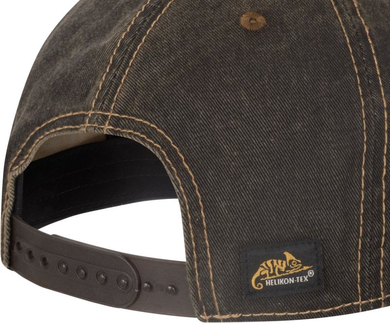 HELIKON Baseball šiltovka Tactical Snapback Cap Dirty Washed - čierna / hnedá (CZ-TSC-DW-0T0WD)