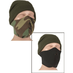 MILTEC Ochranná maska na tvár MT neoprén - čierna/woodland (11666100)