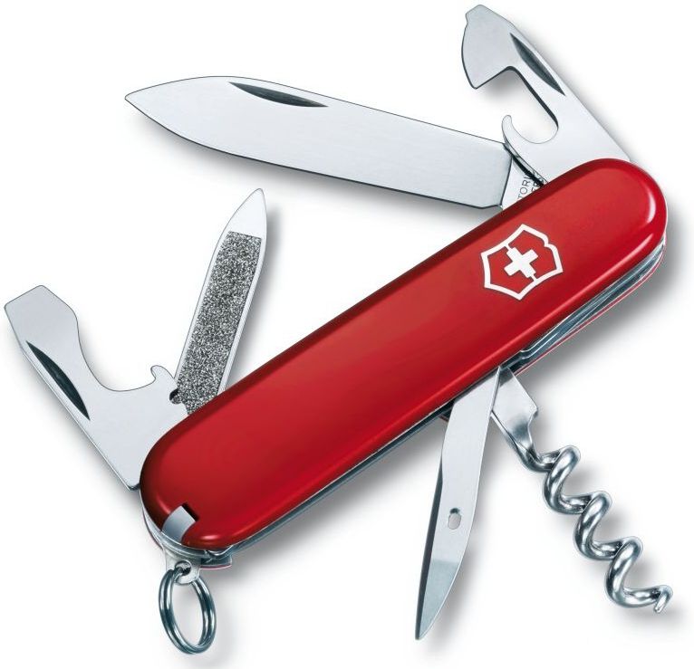 VICTORINOX Zatvárací nôž SPORTSMAN, s krúžkom - červený (0.3803)