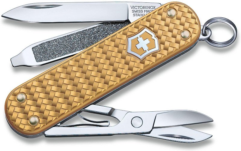 VICTORINOX Zatvárací nôž Classic SD Precious Alox - brass gold (0.6221.408G)