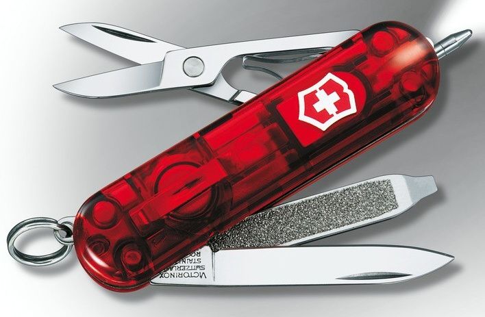 VICTORINOX Zatvárací nôž SIGNATURE LITE - červený transparentný (0.6226.T)