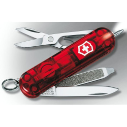 VICTORINOX Zatvárací nôž SIGNATURE LITE - červený transparentný (0.6226.T)