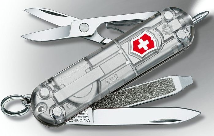 VICTORINOX Zatvárací nôž SIGNATURE LITE - strieborný transparentný (0.6226.T7)