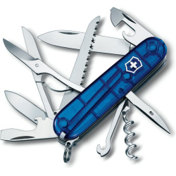 VICTORINOX Zatvárací nôž HUNTSMAN - modrý transparentný (1.3713.T2)