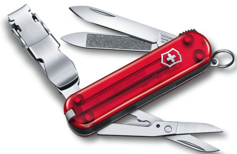 VICTORINOX Zatvárací nôž NAIL CLIP 580 - transparent red (0.6463.T)