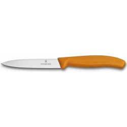 VICTORINOX Nôž na krájanie zeleniny SwissClassic 10cm hladké ostrie - oranžový (6.7706.L119)