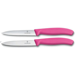 VICTORINOX Set 2ks nožov SwissClassic 10cm (hladké+zúbkované ostrie) - ružový (6.7796.L5B)