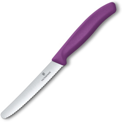 VICTORINOX Nôž na paradajky 10cm, zubkovaný - purple (6.7835.C1)