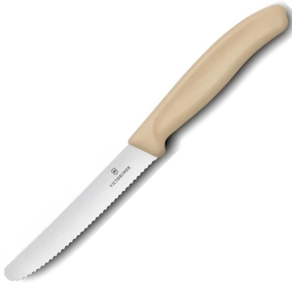 VICTORINOX Nož SwissClassic na ovocie a zeleninu 11cm zúbkovaný, LE 2026 - beige (6.7837.E7501)