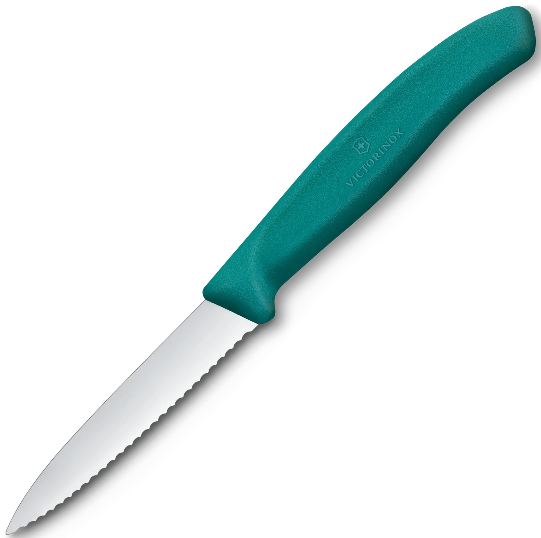 VICTORINOX Univerzálny kuchynský nôž 8cm zúbkovaný - kale green (6.7634.C1)