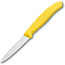 VICTORINOX Univerzálny kuchynský nôž 8cm zúbkovaný - žltý (6.7636.L118)