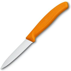 VICTORINOX Univerzálny kuchynský nôž 8cm zúbkovaný - oranžový (6.7636.L119)
