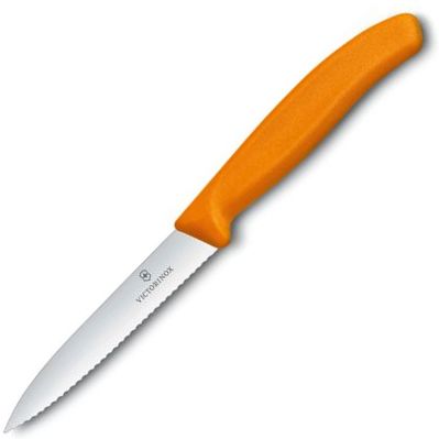 VICTORINOX Nôž na zeleninu SwissClassic 10cm zúbkovaný - oranžový (6.7736.L9)