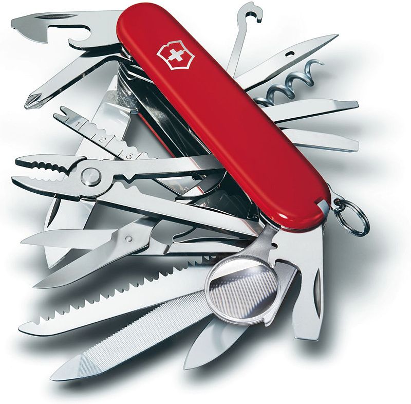 VICTORINOX Zatvárací nôž SWISS CHAMP - červený (1787864)